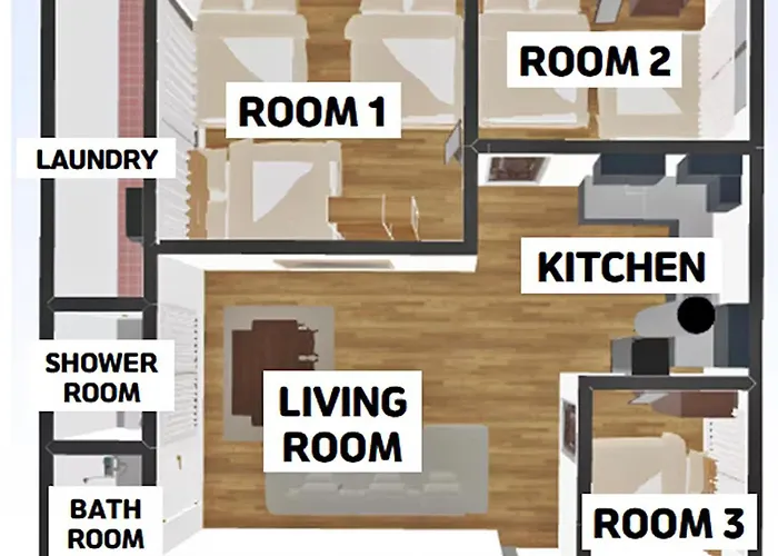 Spacious Hongdae 3br 6 Queen Beds * Séoul